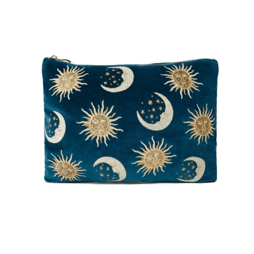 Elizabeth Scarlett celestial velvet clutch